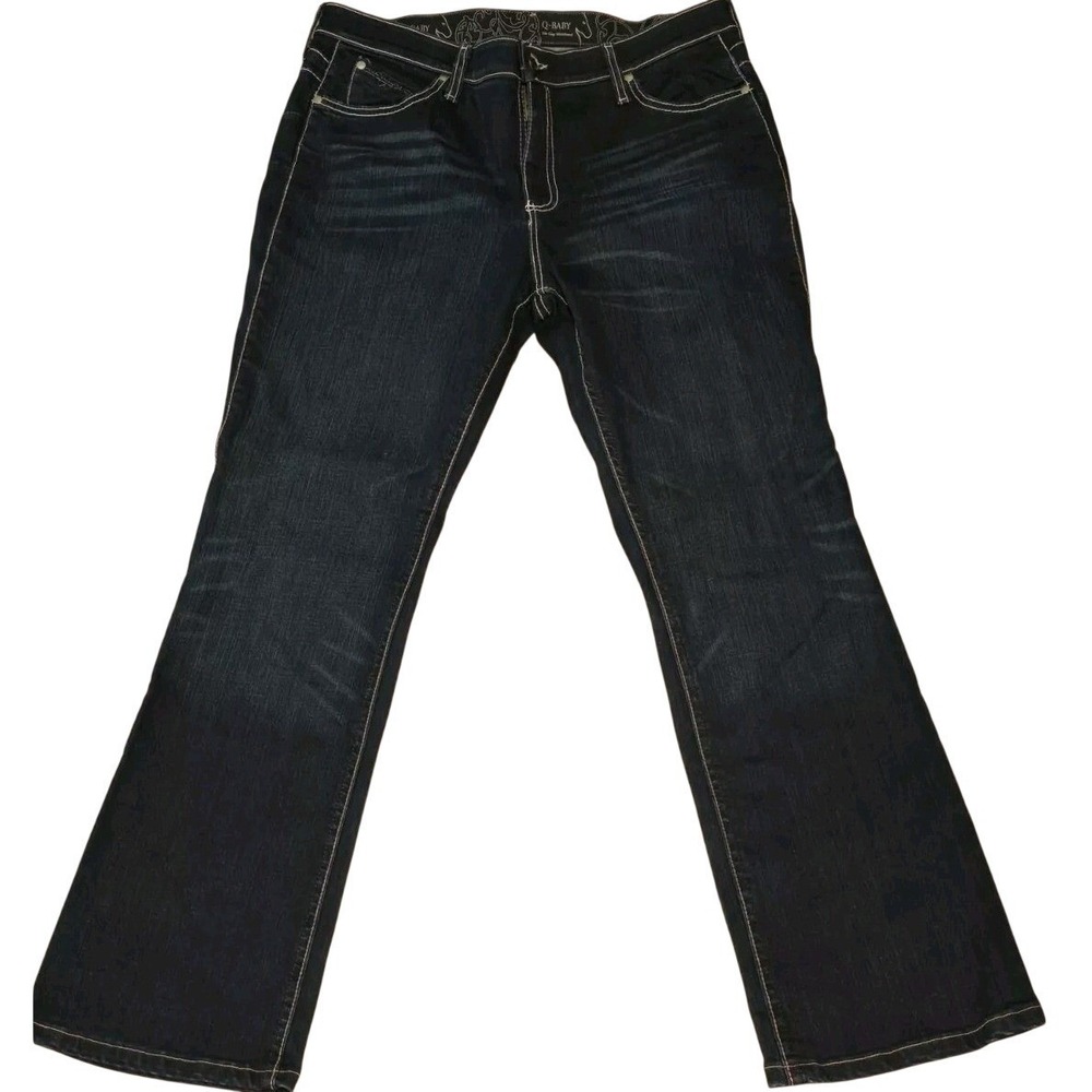 Wrangler Womens Size 10 34x29 Q-Baby No Gap Waistband Bootcut‎ Dark Wash Jeans